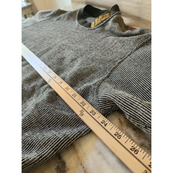 Vintage 80s QBC Club‎ Pullover Mock Neck Striped Sweatshirt Comfy Casual M - Picture 12 of 13